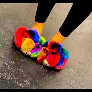 Real Fur Comfort Slides
